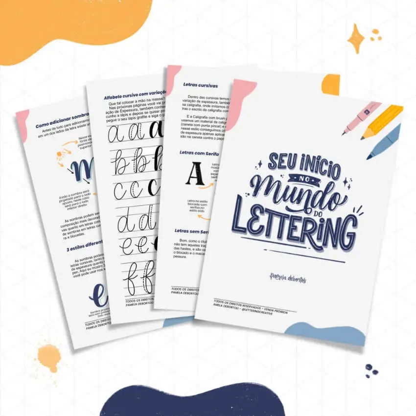 Apostila Grátis de Lettering, escrito: Seu inicio no mundo do lettering